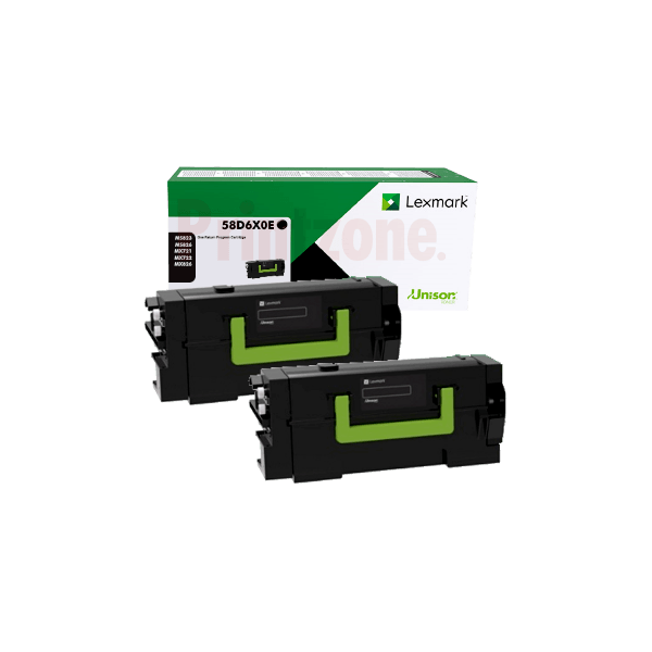 Genuine Lexmark 58D6X0E Extra High Yield Toner 2 PACK