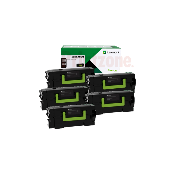Genuine Lexmark 58D6X0E Extra High Yield Toner 5 PACK