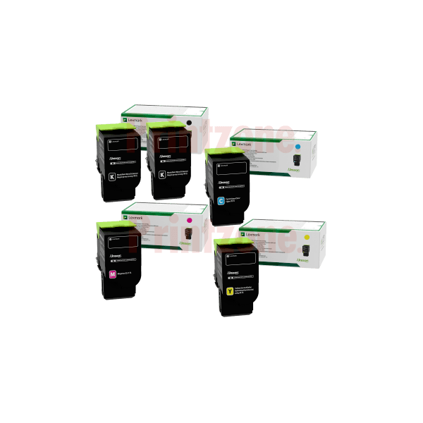 Genuine Lexmark CS521 CS622 CX622 CX625 Toner Value Pack PLUS EXTRA BLACK