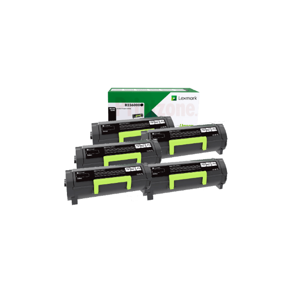 Genuine Lexmark B236000 Black Toner 5 PACK