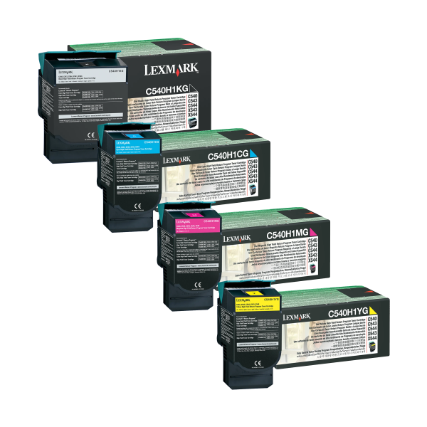 Genuine Lexmark C540 C543 C544 Toner Cartridge Value Pack High Yield