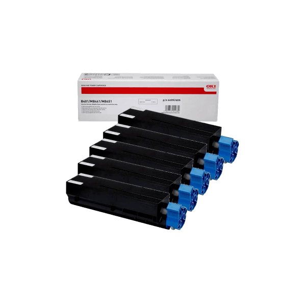 Genuine OKI B401 MB451 Toner 5 PACK Genuine OKI B401 MB451 Toner 5 PACK