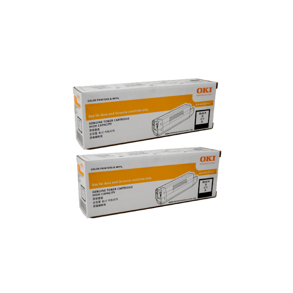 Genuine Oki C532 MC563 MC573 Black Toner 2 PACK