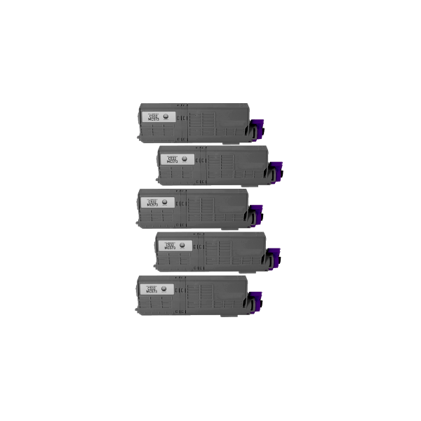 Compatible Oki C532 MC563 MC573 Black Toner 5 PACK