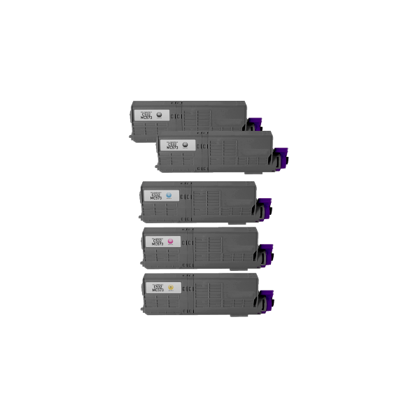 Compatible Oki C532 MC563 MC573 Toner Value Pack PLUS EXTRA BLACK
