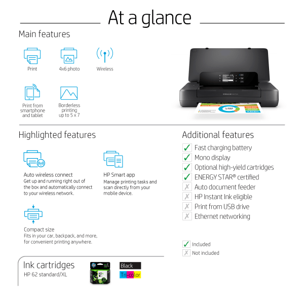 HP OfficeJet 200 Portable Printer CZ993A