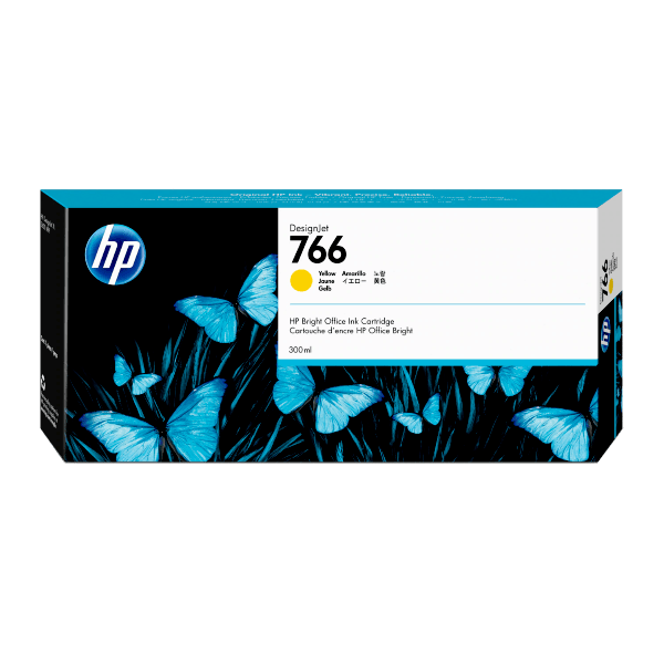 Genuine HP 766 P2V91A Yellow 300ml Ink