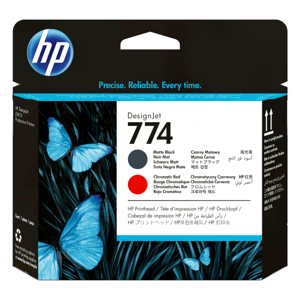 Genuine HP 774 P2V97A Matte Black & Chromatic Red Printhead