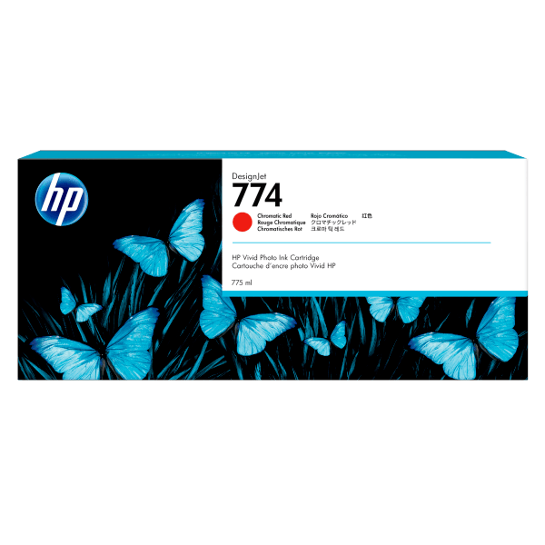 Genuine HP 774 P2W02A Chromatic Red Ink Cartridge