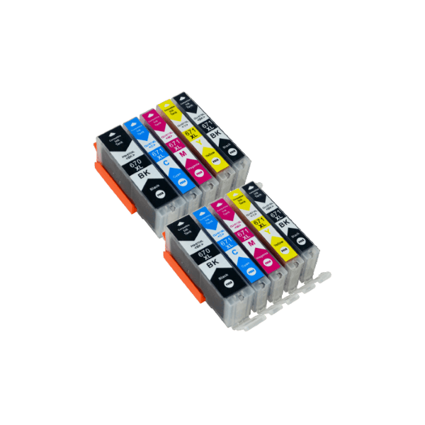 Compatible Canon PGI-670XL CLI-671XL Ink Double Value Pack High Yield Compatible Canon PGI-670XL CLI-671XL Ink Double Value Pack High Yield