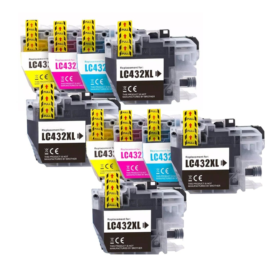 Compatible Brother LC432XL High Yield Ink Double Combo Value Pack PLUS 2 EXTRA BLACKS