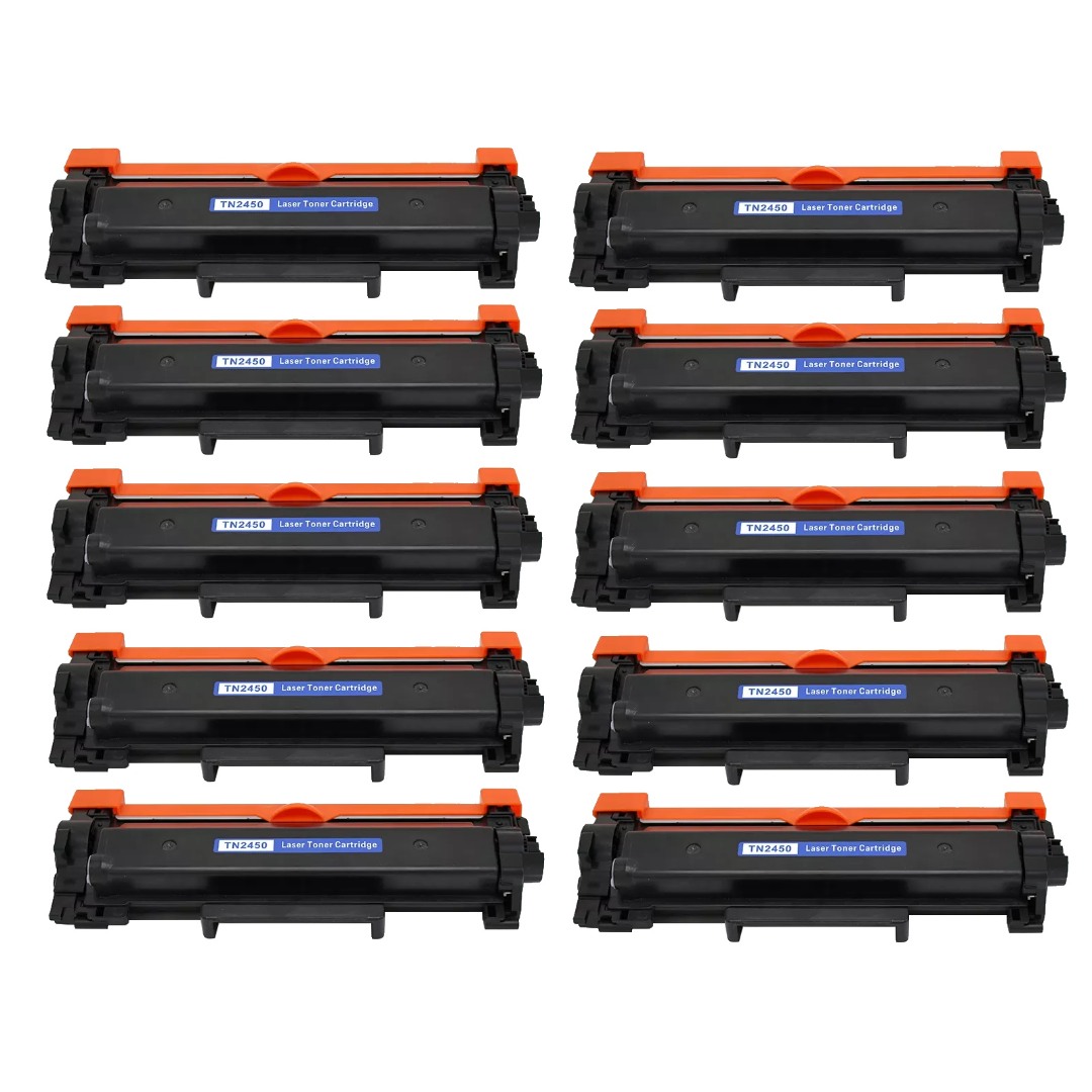 Compatible Brother TN2450 Toner Cartridge High Yield 10 PACK Compatible Brother TN2450 Toner Cartridge High Yield 10 PACK