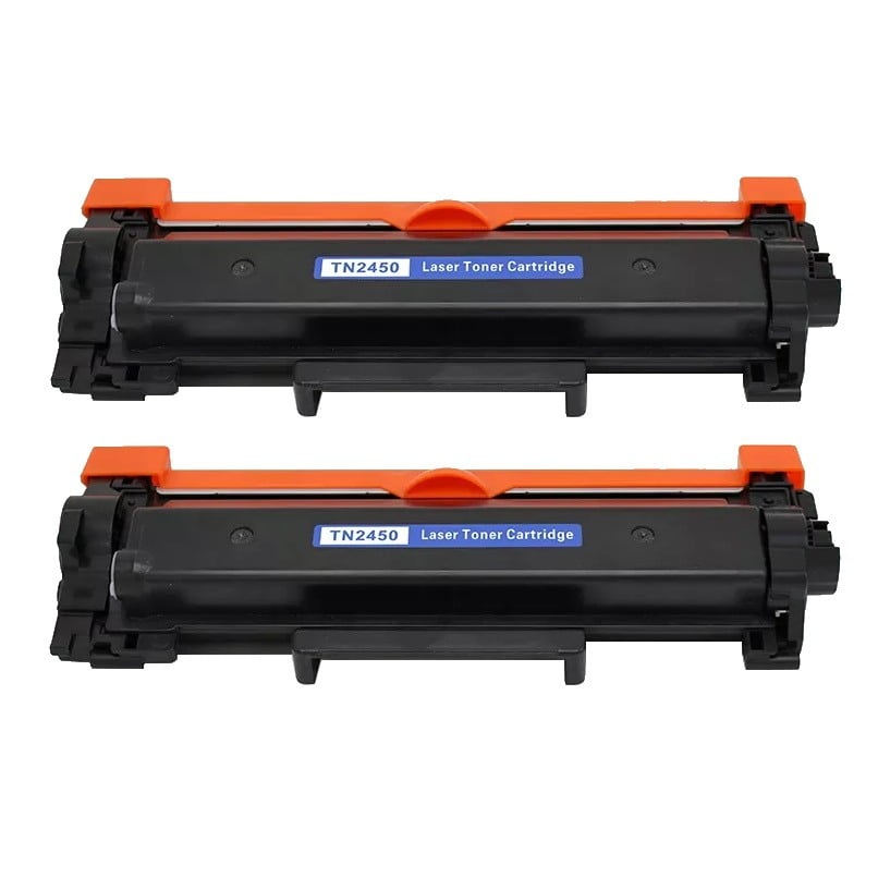 Compatible Brother TN2450 Toner Cartridge High Yield 2 PACK Compatible Brother TN2450 Toner Cartridge High Yield 2 PACK