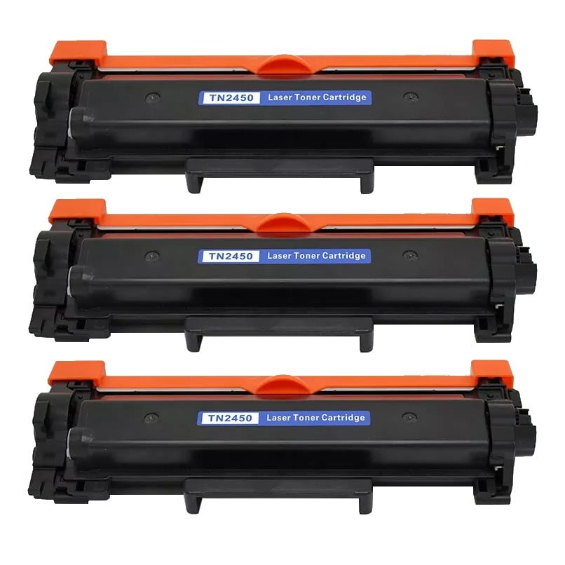 Compatible Brother TN2450 Toner Cartridge High Yield 3 PACK Compatible Brother TN2450 Toner Cartridge High Yield 3 PACK