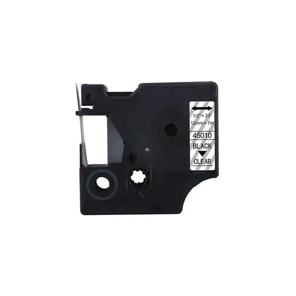 Compatible Dymo D1 Label - Black on Clear - 12mm x 7m - S0720500 / SD45010