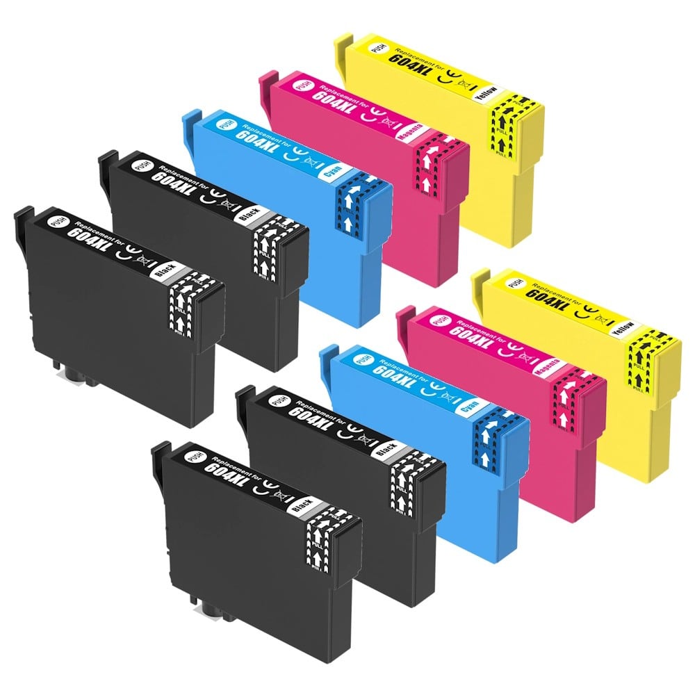 Compatible Epson 604XL High Yield Ink Cartridge Double Combo Value Pack PLUS 2 EXTRA BLACKS Compatible Epson 604XL High Yield Ink Cartridge Double Combo Value Pack PLUS 2 EXTRA BLACKS