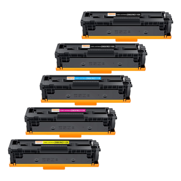 Compatible HP 206X High Yield Toner Combo Value Pack PLUS EXTRA BLACK Compatible HP 206X High Yield Toner Combo Value Pack PLUS EXTRA BLACK